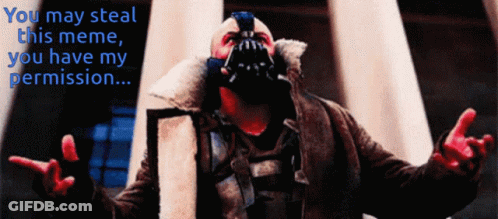 A Man Wearing A Mask Says You May Steal This Meme GIF