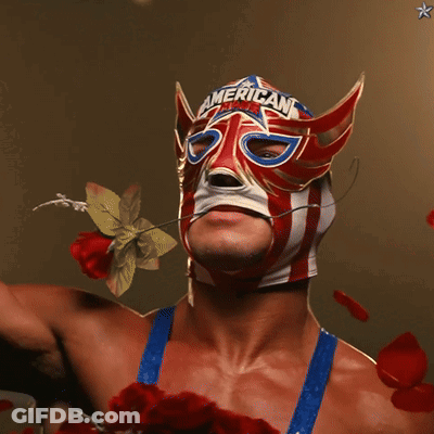 A Man Wearing A Mask That Says American GIF