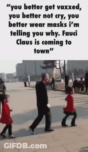 A Man Wearing A Mask Walks Down A Sidewalk Next To Two Children GIF