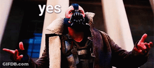 A Man Wearing A Mask With The Word Yes On It GIF