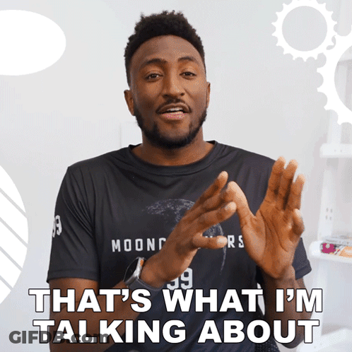 A Man Wearing A Moon Rovers Shirt Says That 'S What I M Talking About GIF
