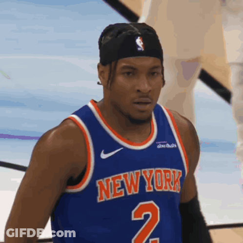 A Man Wearing A New York Jersey With The Number 2 GIF
