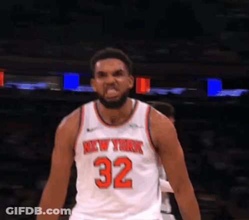 A Man Wearing A New York Jersey With The Number 32 GIF