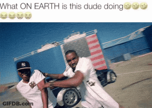 A Man Wearing A Ny Hat Is Riding A Motorcycle GIF