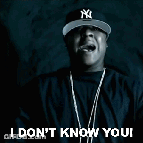 A Man Wearing A Ny Hat Says I Don T Know You GIF