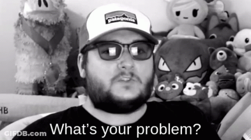 Man In Patagonia Hat Asking What's His Problem GIF