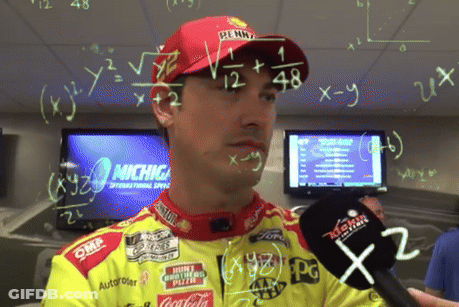 A Man Wearing A Penny Hat Is Surrounded By Math Problems GIF