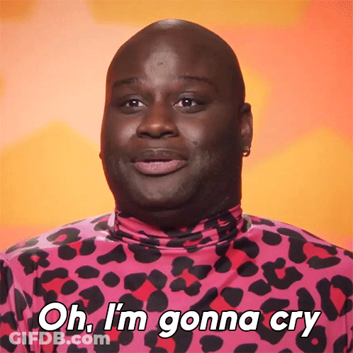 A Man Wearing A Pink And Black Leopard Print Shirt Says Oh I 'M Gonna Cry GIF