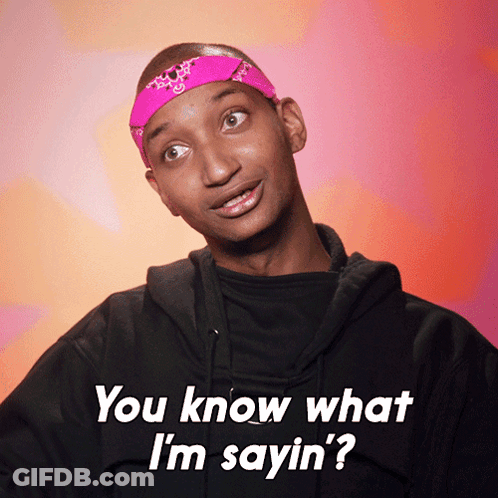 A Man Wearing A Pink Bandana And A Black Hoodie Says You Know What I 'M Sayin ' GIF
