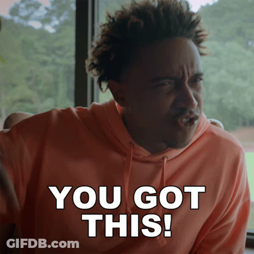 A Man Wearing A Pink Hoodie Says " You Got This " GIF
