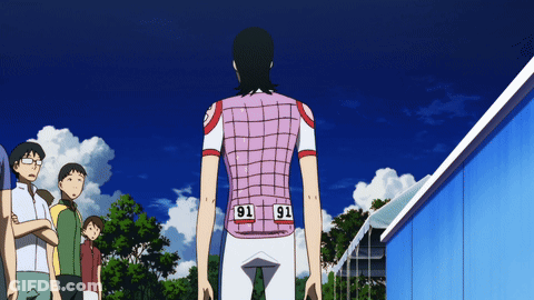 A Man Wearing A Pink Shirt With 91 On The Back GIF