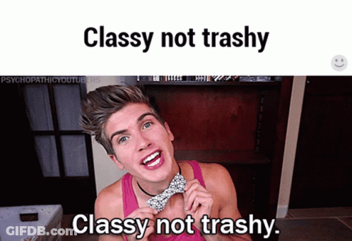 A Man Wearing A Pink Tank Top And A Bow Tie Says Classy Not Trashy Classy Not Trashy GIF