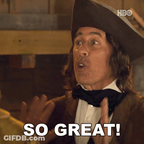 A Man Wearing A Pirate Hat And Bow Tie Says So Great GIF