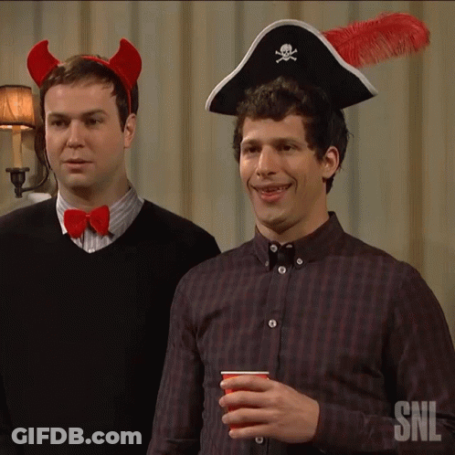 Man With Pirate Hat And Devil Horns GIF
