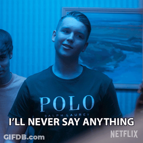 A Man Wearing A Polo Ralph Lauren Shirt Says I 'Ll Never Say Anything GIF