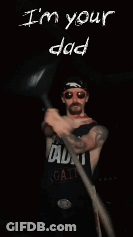 A Man Wearing A Promoted To Laddy Shirt GIF