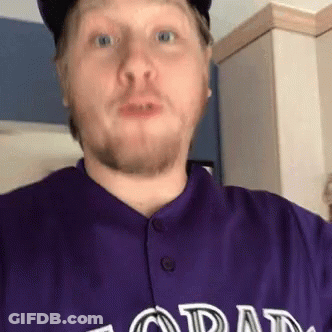 A Man Wearing A Purple Colorado Jersey Looks Surprised GIF