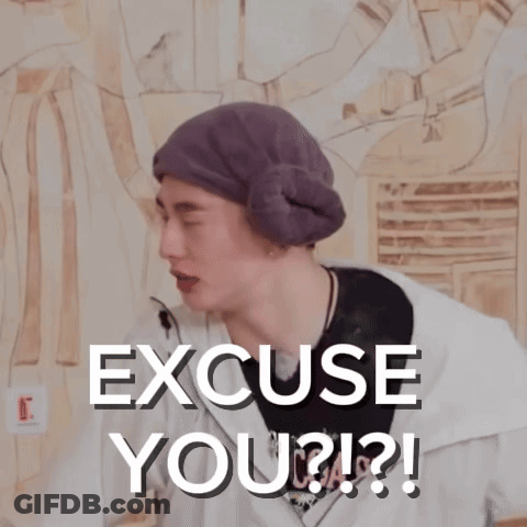 A Man Wearing A Purple Hat Says Excuse You ?? GIF