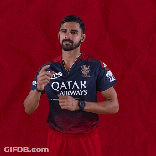 A Man Wearing A Qatar Airways Jersey Dancing GIF