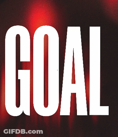 A Man Wearing A Red And Black Striped Shirt With The Word Goal On It GIF