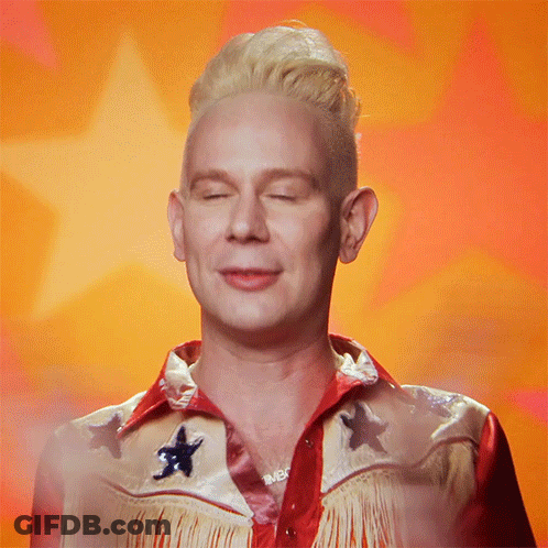 Man In Red And Gold Shirt Clapping GIF