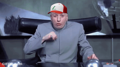 A Man Wearing A Red And White Hat With A Green Letter L On It GIF