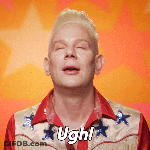 Man In Red And White Shirt With Stars Says Ugh GIF