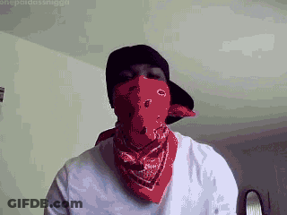 A Man Wearing A Red Bandana And A Hat GIF