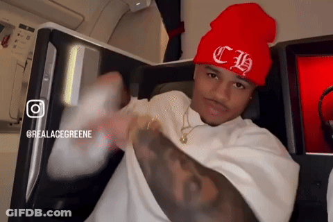 Man Wearing Red Beanie With Ch GIF