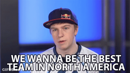 A Man Wearing A Red Bull Hat And A White Shirt Says We Wanna Be The Best Team In North America GIF