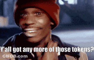 A Man Wearing A Red Hat Is Smiling And Asking If He Has Any More Tokens GIF