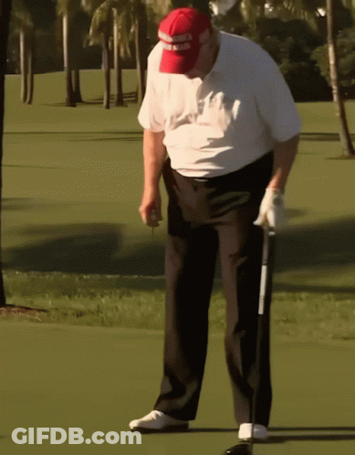 A Man Wearing A Red Hat That Says Donald Trump GIF