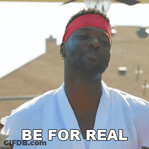 Man In Red Headband And Karate Uniform Says Be For Real GIF