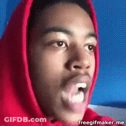 A Man Wearing A Red Hoodie Has A Surprised Look On His Face And The Words Freegifmaker.me Is Below Him GIF