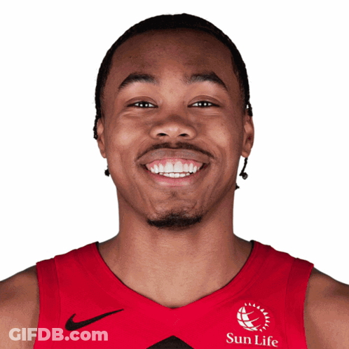 A Man Wearing A Red Jersey With Sun Life On It GIF