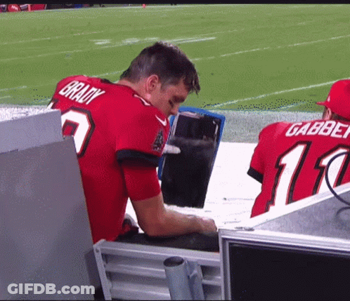 A Man Wearing A Red Jersey With The Number 7 On It GIF
