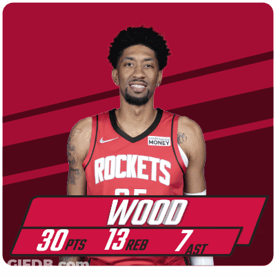 A Man Wearing A Red Rockets Jersey With The Number 25 On It GIF