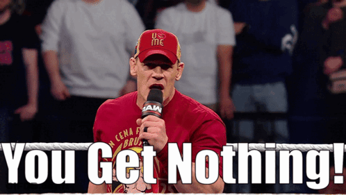 A Man Wearing A Red Shirt That Says Cena On It GIF