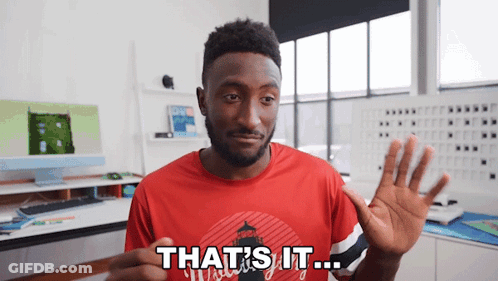A Man Wearing A Red Shirt That Says That 'S It GIF