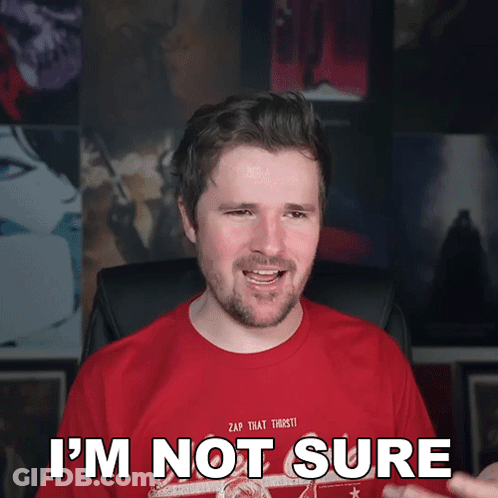 A Man Wearing A Red Shirt That Says Zap That Thirst Is Not Sure GIF