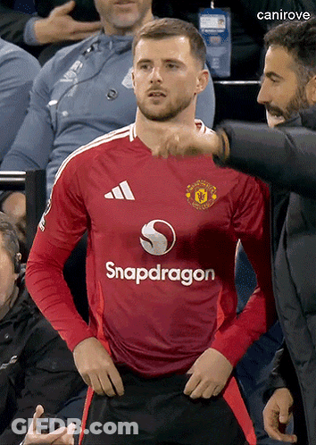 A Man Wearing A Red Snapdragon Jersey Stands In The Stands GIF