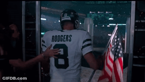 Man Wearing Rodgers Jersey Number 8 GIF