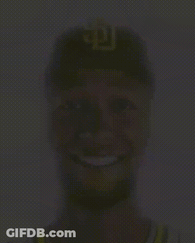 A Man Wearing A San Diego Padres Baseball Cap Is Smiling GIF