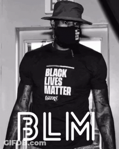 A Man Wearing A Shirt That Says Black Lives Matter GIF