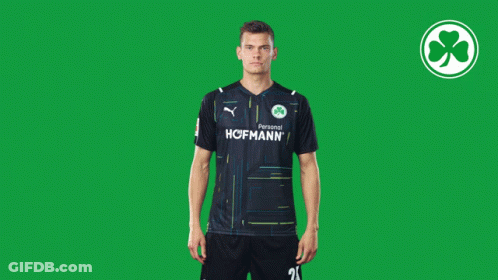 A Man Wearing A Shirt That Says Hoffmann On It GIF