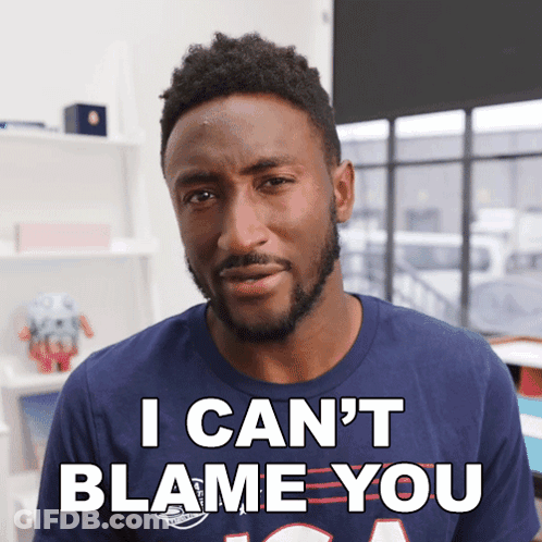 A Man Wearing A Shirt That Says I Can T Blame You GIF