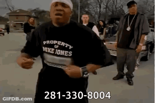 A Man Wearing A Shirt That Says Property Of Mike Jones GIF