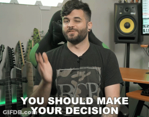 A Man Wearing A Shirt That Says Rcp On It Says You Should Make Your Decision GIF