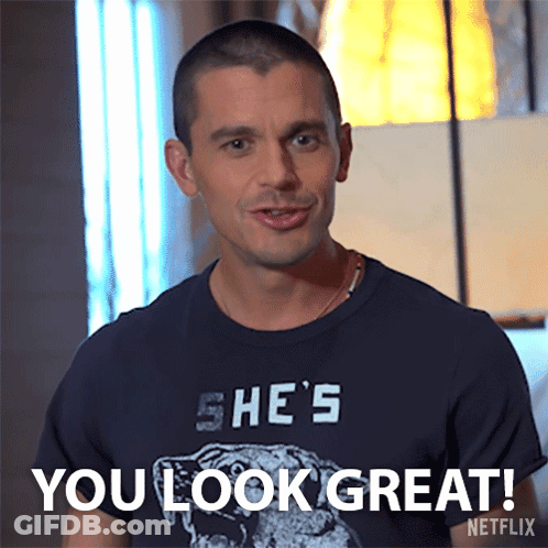 A Man Wearing A Shirt That Says " She 'S " On It GIF