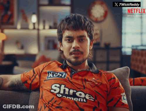 A Man Wearing A Shirt That Says Shree Cement GIF